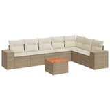 vidaXL 8-Piece Lounge Set with Cushions Poly Rattan Black