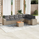 vidaXL 8-Piece Lounge Set with Cushions Poly Rattan Black
