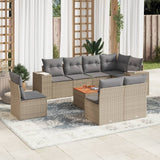 vidaXL 9-delige Loungeset met kussens poly rattan zwart