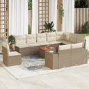 vidaXL 11-delige Loungeset met kussens poly rattan zwart