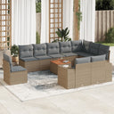 vidaXL 11-delige Loungeset met kussens poly rattan zwart