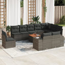 vidaXL 11-delige Loungeset met kussens poly rattan zwart
