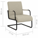 vidaXL Chair faux leather cream