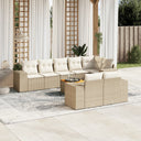 vidaXL 9-delige Loungeset met kussens poly rattan zwart
