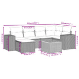 vidaXL 7-Piece Lounge Set with Cushions Poly Rattan Black