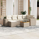 vidaXL 7-Piece Lounge Set with Cushions Poly Rattan Black