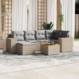 vidaXL 7-Piece Lounge Set with Cushions Poly Rattan Black