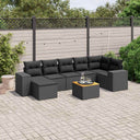 vidaXL 8-piece Lounge Set with Cushions Poly Rattan Black