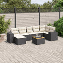 vidaXL 8-piece Lounge Set with Cushions Poly Rattan Black