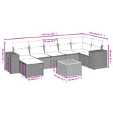 vidaXL 8-piece Lounge Set with Cushions Poly Rattan Black