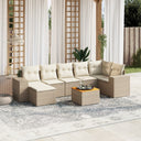 vidaXL 8-piece Lounge Set with Cushions Poly Rattan Black