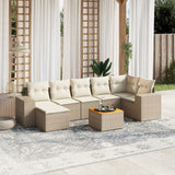 vidaXL 8-piece Lounge Set with Cushions Poly Rattan Black