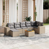 vidaXL 8-piece Lounge Set with Cushions Poly Rattan Black