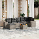 vidaXL 8-piece Lounge Set with Cushions Poly Rattan Black