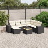 vidaXL 8-piece Lounge Set with Cushions Poly Rattan Black
