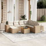 vidaXL 8-piece Lounge Set with Cushions Poly Rattan Black