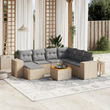 vidaXL 8-piece Lounge Set with Cushions Poly Rattan Black