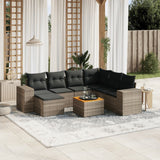 vidaXL 8-piece Lounge Set with Cushions Poly Rattan Black