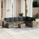 vidaXL 9-piece Lounge Set with Cushions Poly Rattan Black