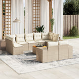 vidaXL 10-Piece Lounge Set with Cushions Poly Rattan Black