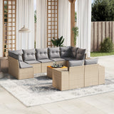 vidaXL 10-Piece Lounge Set with Cushions Poly Rattan Black