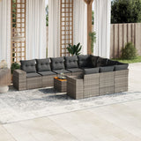 vidaXL 11-delige Loungeset met kussens poly rattan zwart