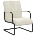 vidaXL Chair velvet cream white