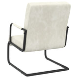 vidaXL Chair velvet cream white
