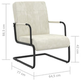 vidaXL Chair velvet cream white