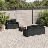 vidaXL 6-Piece Lounge Set with Cushions Poly Rattan Black