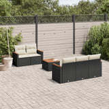 vidaXL 6-Piece Lounge Set with Cushions Poly Rattan Black