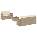 vidaXL 6-Piece Lounge Set with Cushions Poly Rattan Black
