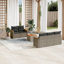 vidaXL 6-Piece Lounge Set with Cushions Poly Rattan Black