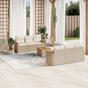 vidaXL 7-delige Loungeset met kussens poly rattan zwart