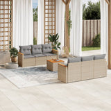 vidaXL 7-delige Loungeset met kussens poly rattan zwart