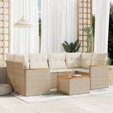 vidaXL 7-delige Loungeset met kussens poly rattan zwart