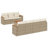 vidaXL 8-delige Loungeset met kussens poly rattan zwart
