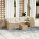 vidaXL 8-Piece Poly Rattan Lounge Set with Cushions Black