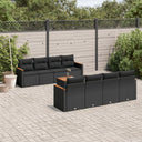vidaXL 9-piece Lounge Set with cushions poly rattan black