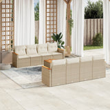 vidaXL 9-piece Lounge Set with cushions poly rattan black