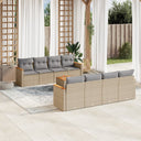 vidaXL 9-piece Lounge Set with cushions poly rattan black