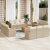 vidaXL 12-delige Loungeset met kussens poly rattan zwart