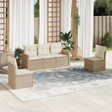 vidaXL 5-Piece Lounge Set with Cushions Poly Rattan Black