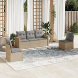 vidaXL 5-Piece Lounge Set with Cushions Poly Rattan Black