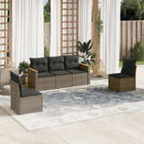 vidaXL 5-Piece Lounge Set with Cushions Poly Rattan Black