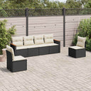 vidaXL 6-piece Lounge Set with Cushions Poly Rattan Black