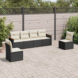 vidaXL 6-piece Lounge Set with Cushions Poly Rattan Black