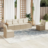 vidaXL 6-piece Lounge Set with Cushions Poly Rattan Black