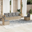 vidaXL 6-piece Lounge Set with Cushions Poly Rattan Black