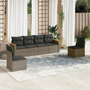 vidaXL 6-piece Lounge Set with Cushions Poly Rattan Black